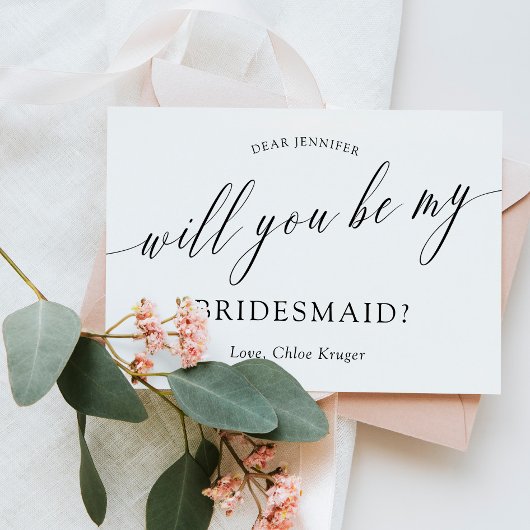 Minimalistische kalligrafie... ben je mijn Bridesm Kaart