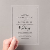 Minimalistische kalligrafie Boho Classic Black Wed Acryl Uitnodigingen (Insitu (Draagbaar))