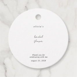 Minimalistische kalligrafie bruidsfeest cadeautags bedankjes labels