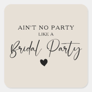 Minimalistische kalligrafie bruidsfeest vierkante sticker