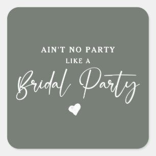 Minimalistische kalligrafie bruidsfeestje vierkante sticker