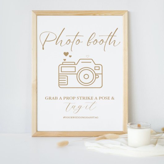 Minimalistische kalligrafie bruiloft foto stand te poster
