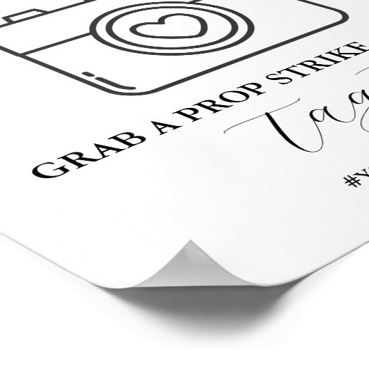 Minimalistische kalligrafie bruiloft foto stand te poster (Hoek)