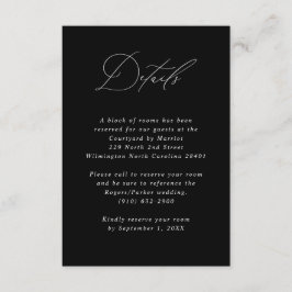 Minimalistische kalligrafie bruiloft gastinformati informatiekaartje