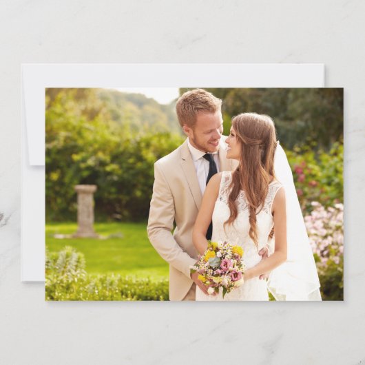 Minimalistische kalligrafie bruiloft heel erg beda kaart (Achterkant)