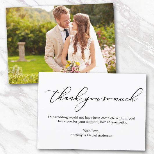 Minimalistische kalligrafie bruiloft heel erg beda kaart