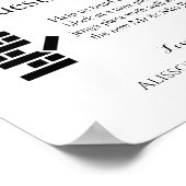 Minimalistische kalligrafie bruiloft Jenga gastenb Poster (Hoek)