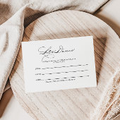 Minimalistische kalligrafie bruiloft lied verzoek  RSVP kaartje