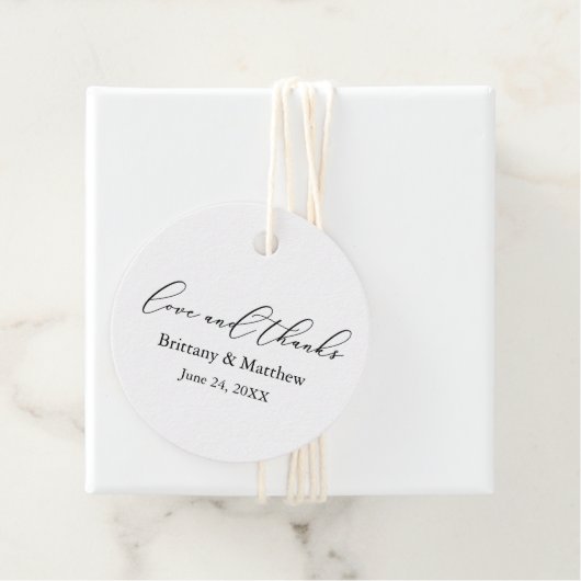 Minimalistische kalligrafie bruiloft liefde Bedank Bedankjes Labels (In situ)