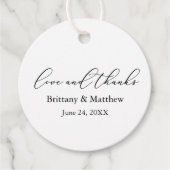 Minimalistische kalligrafie bruiloft liefde Bedank Bedankjes Labels (Voorkant)