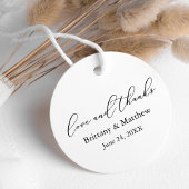 Minimalistische kalligrafie bruiloft liefde Bedank Bedankjes Labels