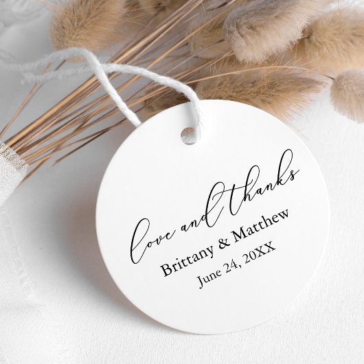 Minimalistische kalligrafie bruiloft liefde Bedank Bedankjes Labels