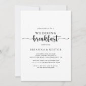 Minimalistische kalligrafie bruiloft ontbijt kaart (Voorkant)