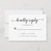 Minimalistische kalligrafie bruiloft RSVP Kaart (Voorkant)