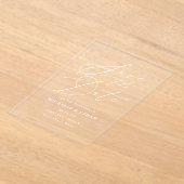 Minimalistische kalligrafie bruiloft Save the Date Acryl Uitnodigingen (Laagn)