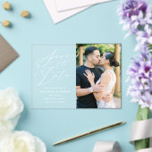 Minimalistische kalligrafie bruiloft Save the Date Acryl Uitnodigingen (Insitu (Huwelijk))