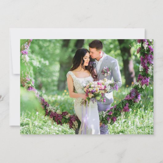 Minimalistische kalligrafie bruiloft voor altijd d kaart (Achterkant)