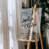 Minimalistische kalligrafie bruiloft welkom acryl bord