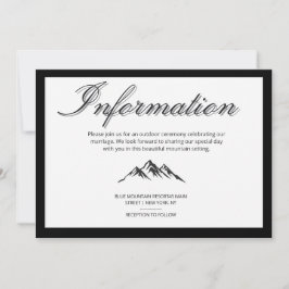 Minimalistische kalligrafie Buiten Huwelijksinform Kaart