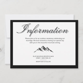 Minimalistische kalligrafie Buiten Huwelijksinform Kaart