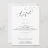 Minimalistische kalligrafie Casual witte bruiloft Kaart (Achterkant)