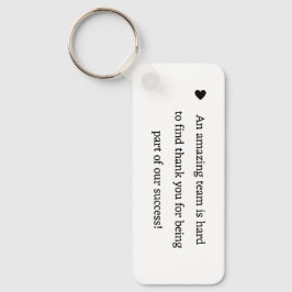 Minimalistische kalligrafie dank u waardering cade sleutelhanger