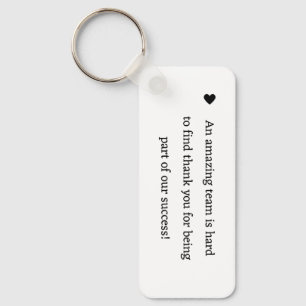 Minimalistische kalligrafie dank u waardering cade sleutelhanger