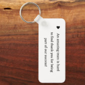 Minimalistische kalligrafie dank u waardering cade sleutelhanger (Voorkant)