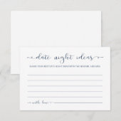 Minimalistische kalligrafie Datum Nacht Idee Kaart (Voorkant / Achterkant)