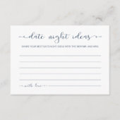 Minimalistische kalligrafie Datum Nacht Idee Kaart (Voorkant)