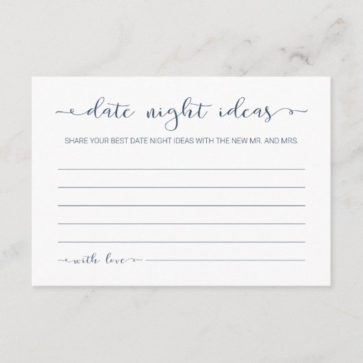 Minimalistische kalligrafie Datum Nacht Idee Kaart (Voorkant)
