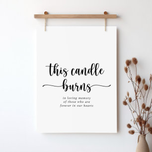 Minimalistische kalligrafie Deze kaars brandt bord Poster