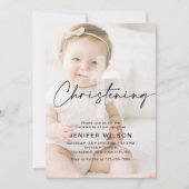Minimalistische kalligrafie doopsel foto kaart (Voorkant)