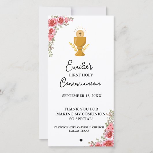 Minimalistische kalligrafie eerste heilige communi (Voorkant)