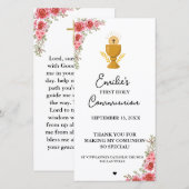 Minimalistische kalligrafie eerste heilige communi (Voorkant / Achterkant)