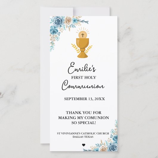 Minimalistische kalligrafie eerste heilige communi (Voorkant)