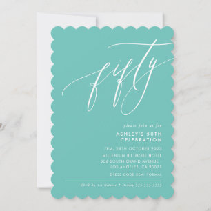MINIMALISTISCHE Kalligrafie elegante 50e feestmunt Kaart