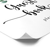 Minimalistische kalligrafie Eucalyptus gastboek bo Poster (Hoek)