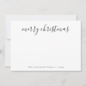 Minimalistische kalligrafie Foto Kerstmis Feestdagenkaart (Voorkant)
