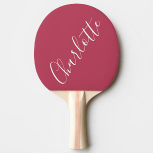 Minimalistische kalligrafie gepersonaliseerde naam tafeltennisbatje