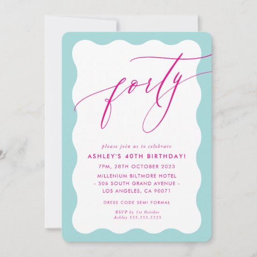 MINIMALISTISCHE Kalligrafie golf 40e partij mint r Kaart (Voorkant)