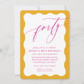 MINIMALISTISCHE Kalligrafie golf 40e partij roze g Kaart (Voorkant)