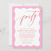 MINIMALISTISCHE Kalligrafie golf 40e partij roze r Kaart (Voorkant)