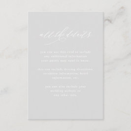 Minimalistische kalligrafie | Grijze bruiloft Deta Informatiekaartje