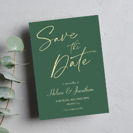 Minimalistische kalligrafie Groene Elegante Bruilo Save The Date