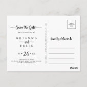 Minimalistische kalligrafie Horizontaal Save the D Briefkaart (Achterkant)