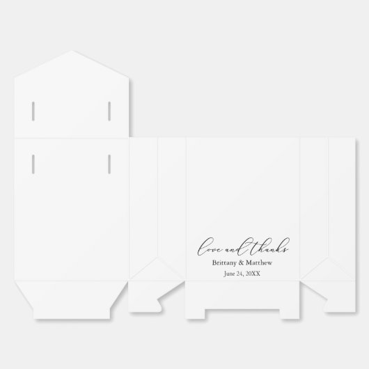 Minimalistische kalligrafie Huwelijk Liefde Dank R Bedankdoosjes (Ongevouwen)