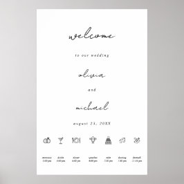 Minimalistische kalligrafie huwelijks welkomstpost poster