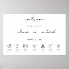Minimalistische kalligrafie huwelijks welkomstpost poster