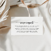 Minimalistische kalligrafie huwelijksrecept verzoe informatiekaartje